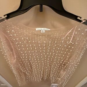Pearl Embellished Sheer Blouse